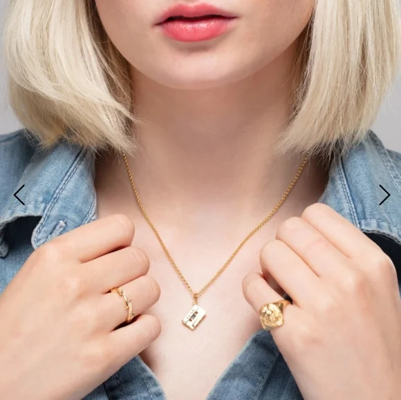 NWOT, Wolf & Badger, Scream Pretty Mixtape gold necklace, NWOT - Picture 2 of 5